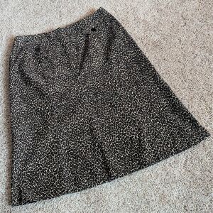 Talbots Skirt Womens 6/6P* Multi Leopard Corduroy Cotton Stretch A-line 00s